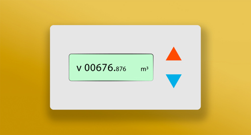 Smart meter with two arrow buttons.