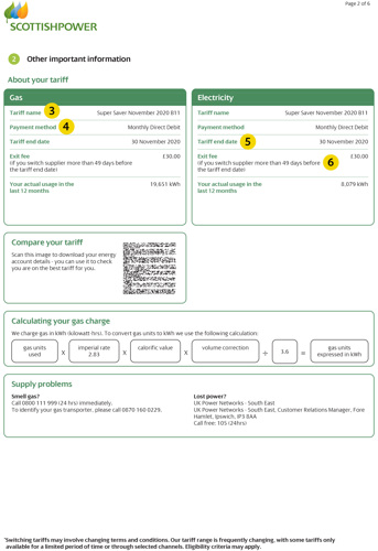 scottish power payments energy bill example.