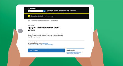 Green Homes Grant application screen