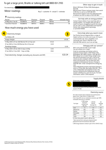 E.ON energy bill page 1